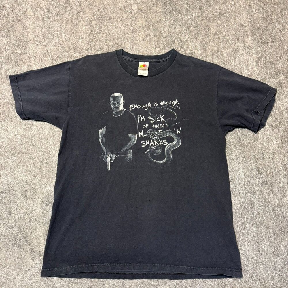 Vintage 00S Y2K Delta Mens T-Shirt Size L Snakes On A Plane Movie Promo